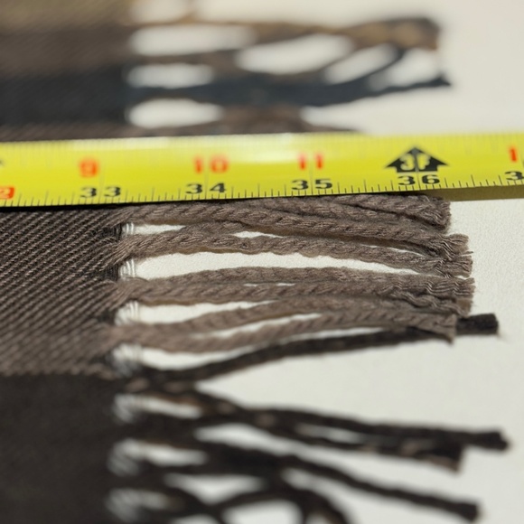 100% Cashmere Hand Tailored Plaid Scarf Fringed Brown Germany Academia 12.5 X 66 - Picture 7 of 7